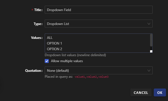 [2] Dropdown Configuration