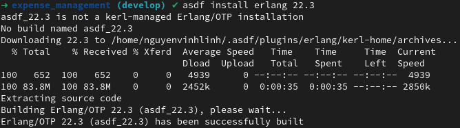 [1] Example, asdf install erlang 22.3