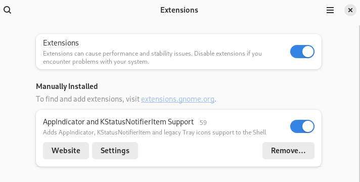 [1] Gnome Extensions
